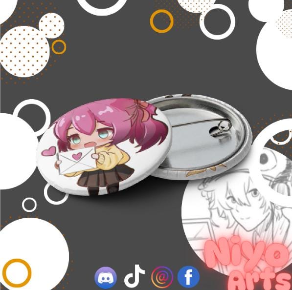 Anime Art Club Pin set (of 5) - Niyo Arts - Niyo's Art Shop
