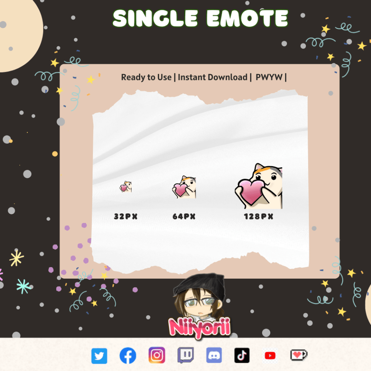 Cute Cat Love/Heart Emote - Niyo's Art Shop