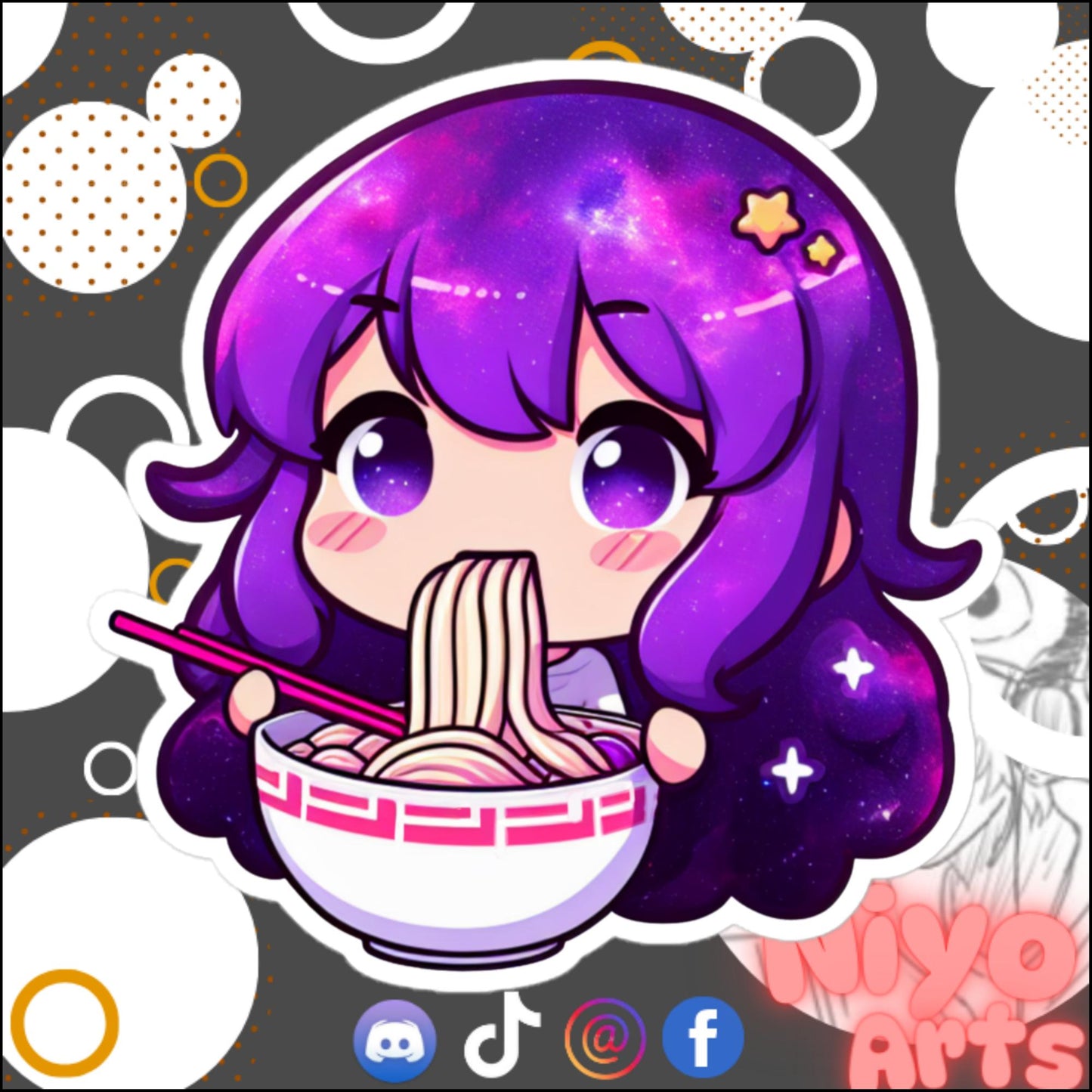 "Eat Ramen!" Sticker by Niyo x Starrybean - Niyo's Art Shop