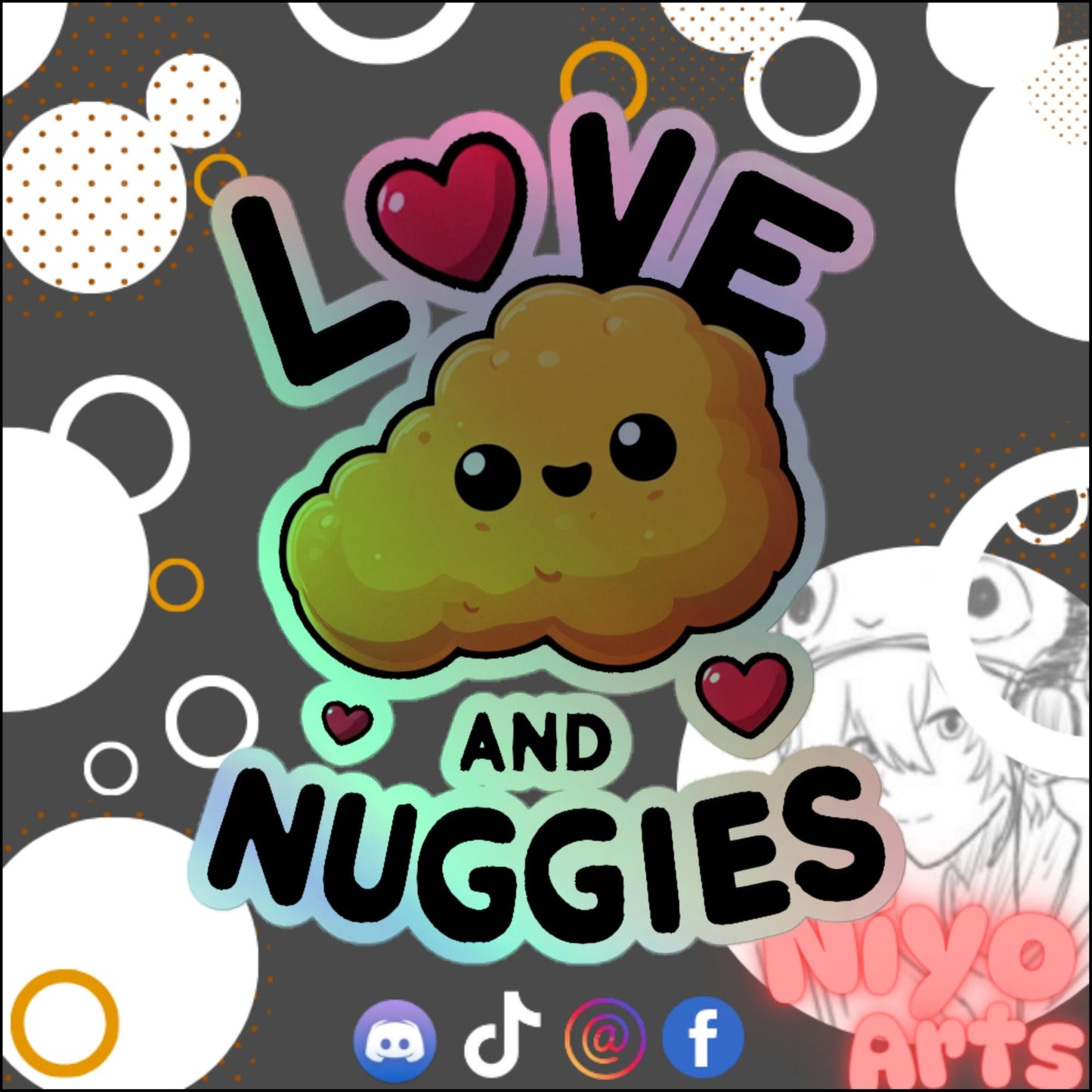 Holographic "Love and Nuggies" - Niyo x Starrybean - Niyo's Art Shop