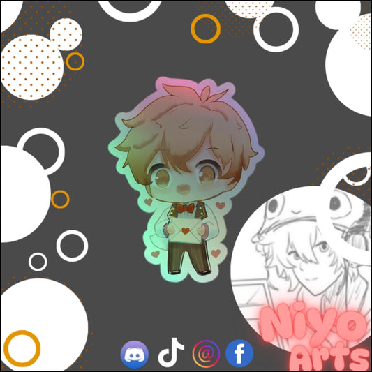 Holographic Valentonie - Valentine's Day 2024 Kiss - Cut Sticker - Niyo's Art Shop