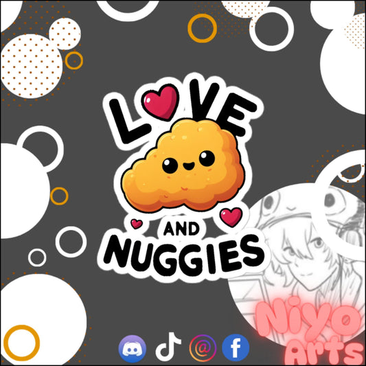 "Love and Nuggies!" Sticker by Niyo x Starrybean - Niyo's Art Shop