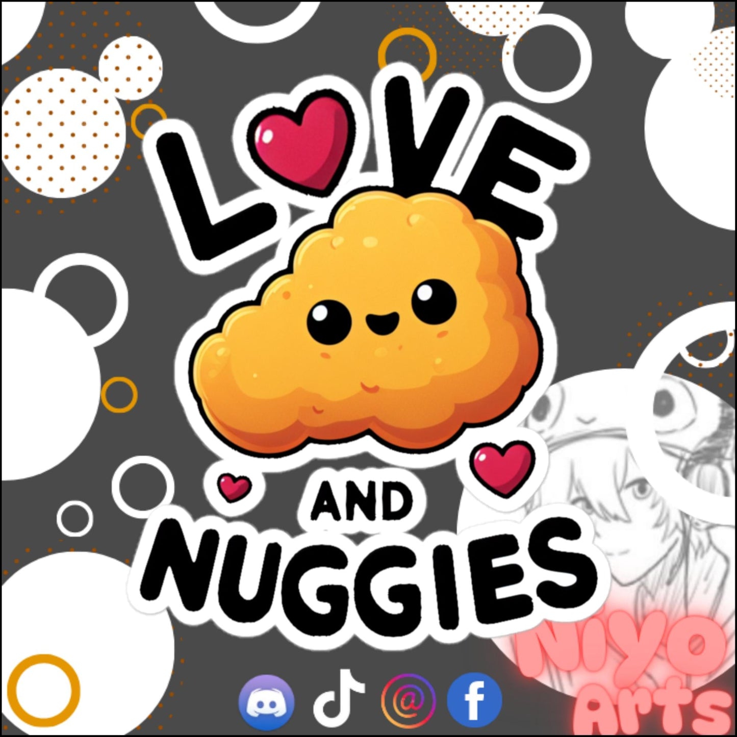 "Love and Nuggies!" Sticker by Niyo x Starrybean - Niyo's Art Shop