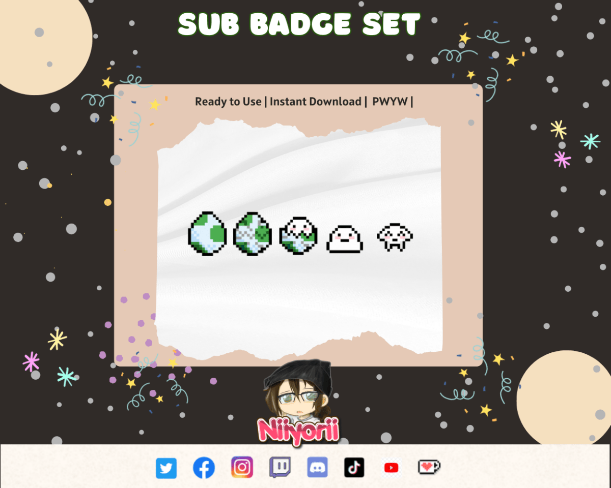 Pixel Plush Twitch/ Discord Sub Badge Set - Niyo's Art Shop