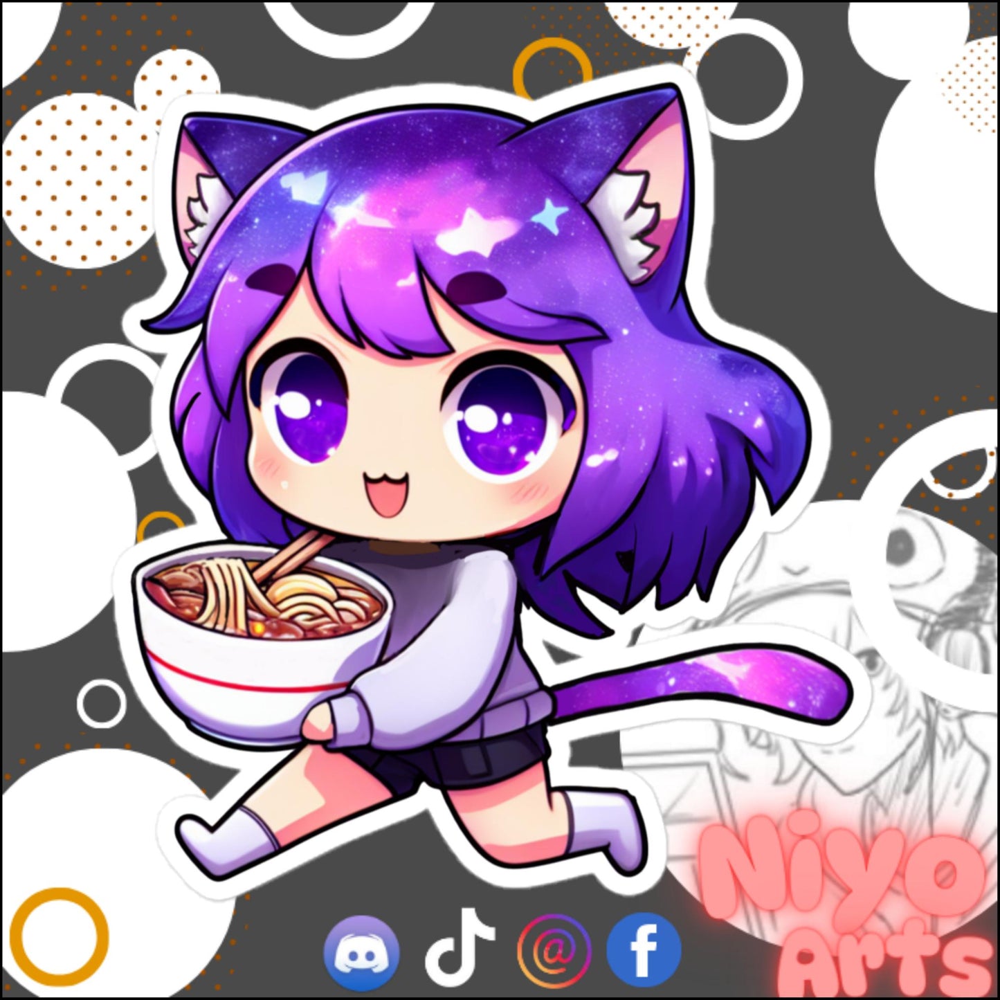 "Ramen Runawaaay!" Sticker by Niyo x Starrybean - Niyo's Art Shop