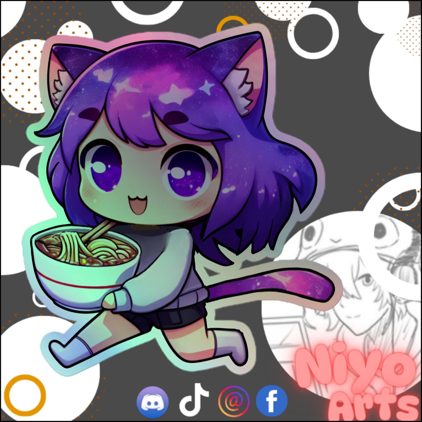 Ramen Runaway Sticker by Starrybean x Niyo Arts - Niyo's Art Shop