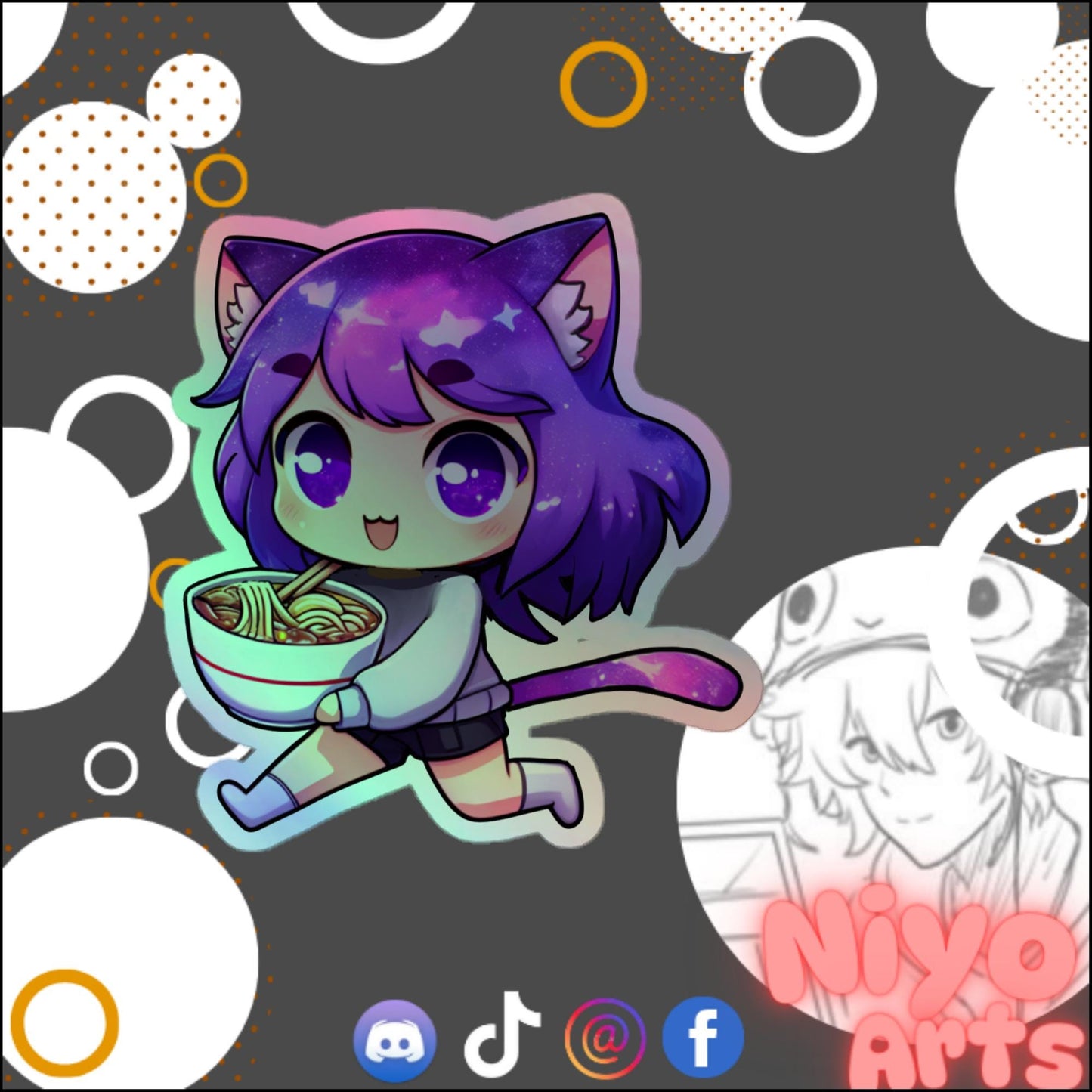 Ramen Runaway Sticker by Starrybean x Niyo Arts - Niyo's Art Shop