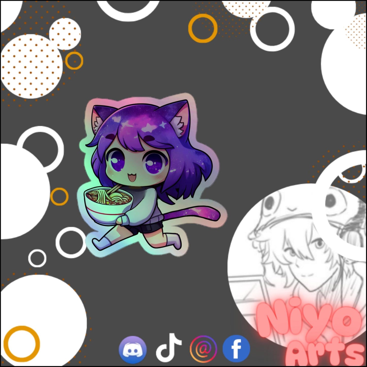 Ramen Runaway Sticker by Starrybean x Niyo Arts - Niyo's Art Shop