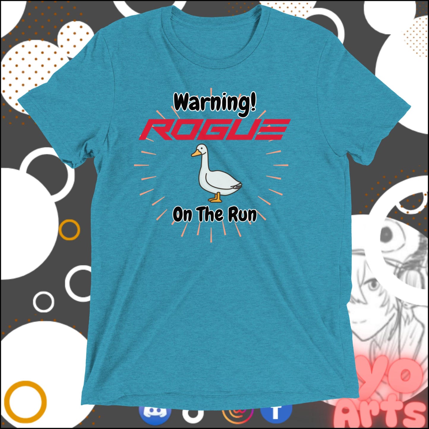 Rogue Goos on The Run" - Novelty T-Shirt - Niyo's Art Shop