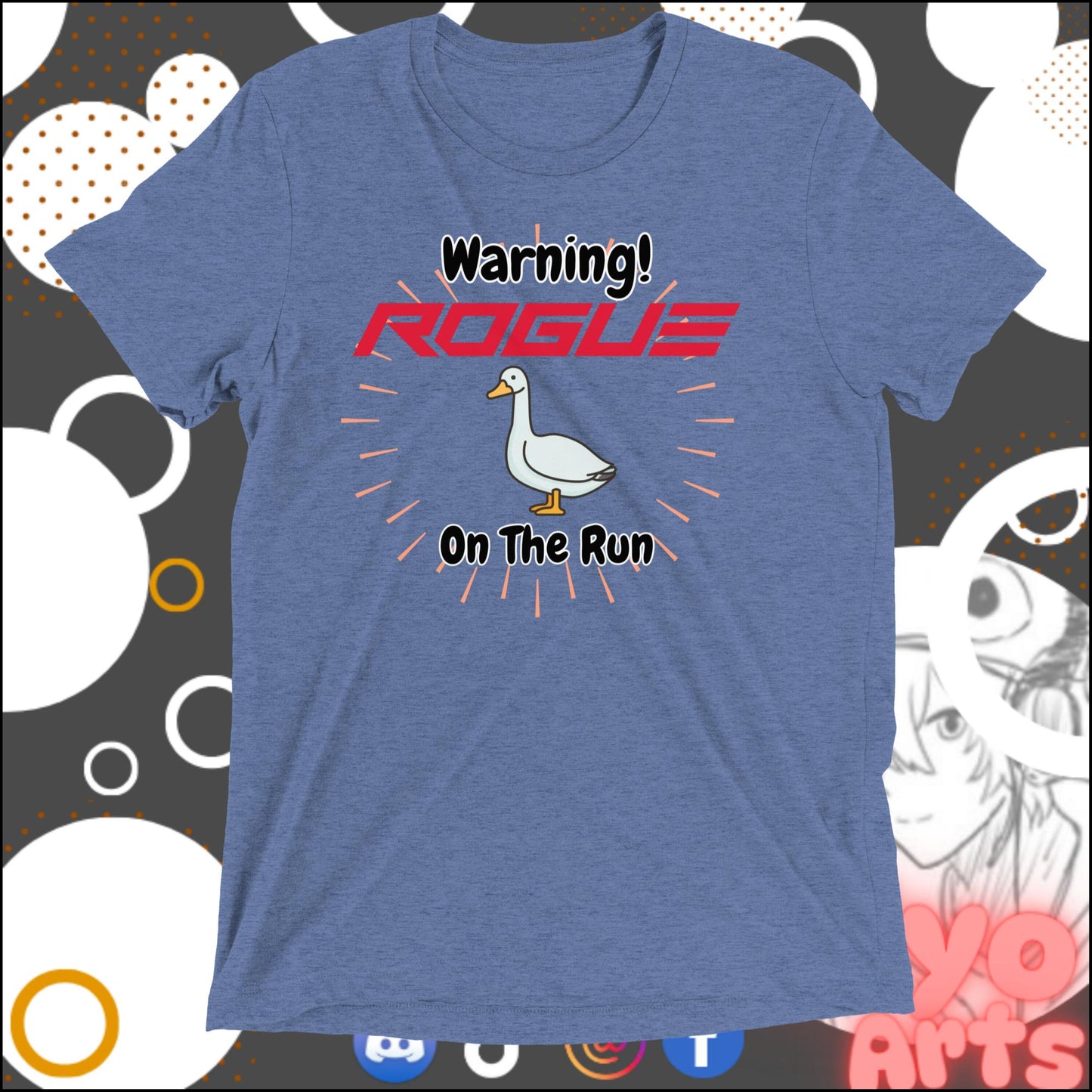 Rogue Goos on The Run" - Novelty T-Shirt - Niyo's Art Shop