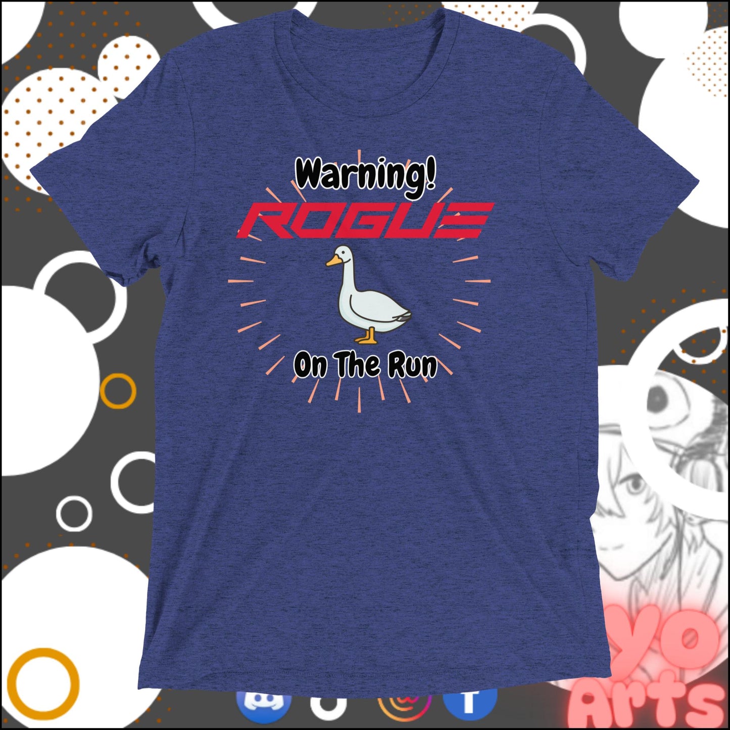Rogue Goos on The Run" - Novelty T-Shirt - Niyo's Art Shop