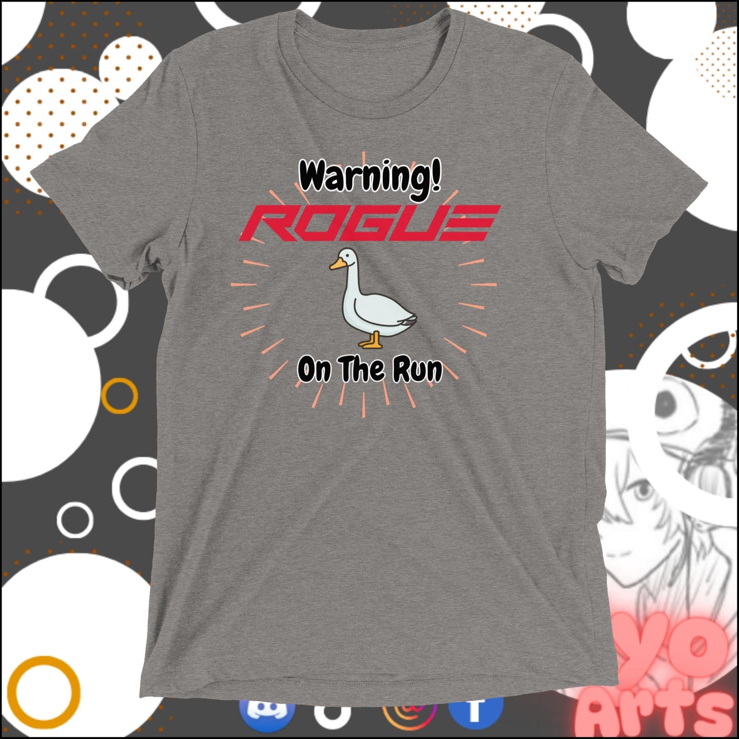 Rogue Goos on The Run" - Novelty T-Shirt - Niyo's Art Shop