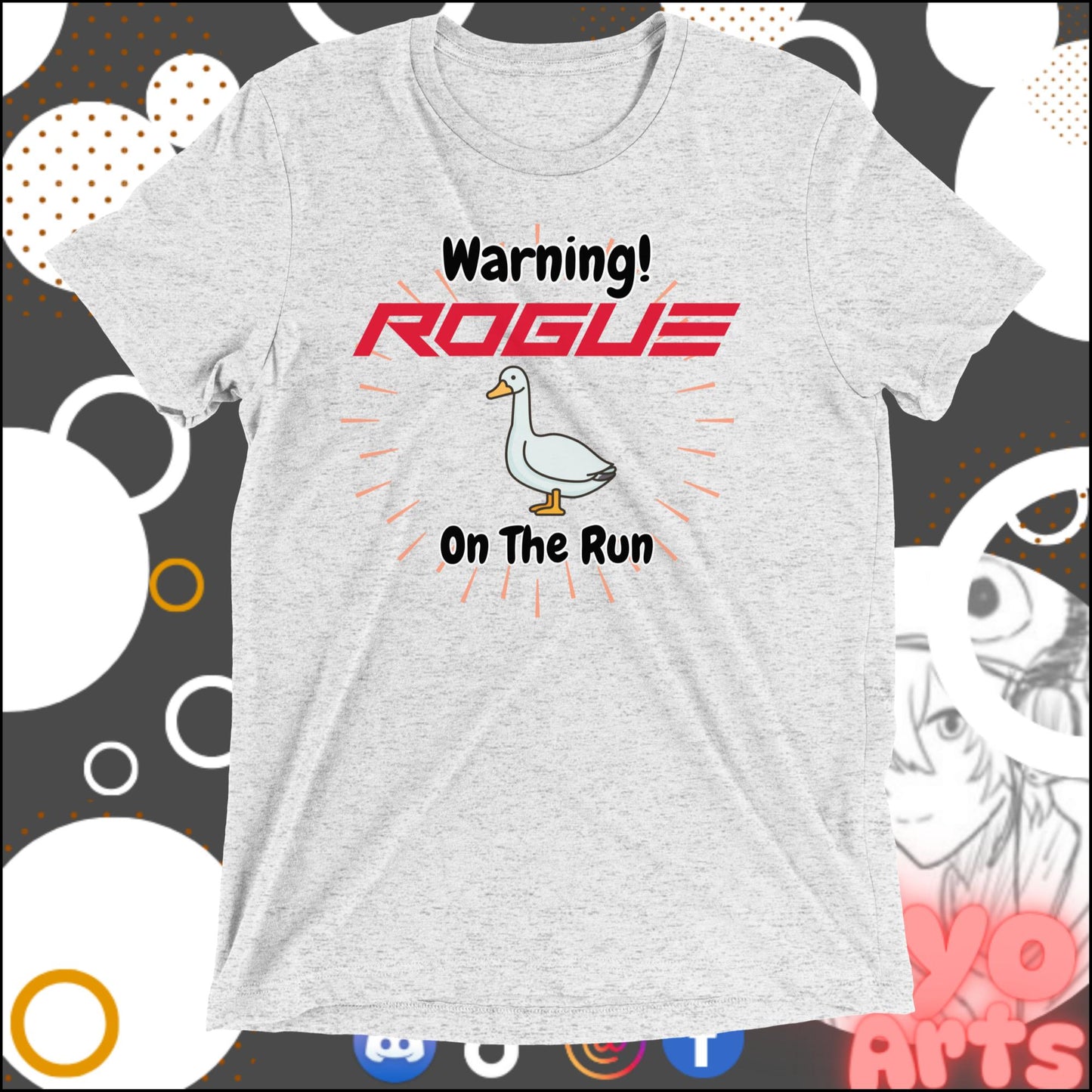 Rogue Goos on The Run" - Novelty T-Shirt - Niyo's Art Shop