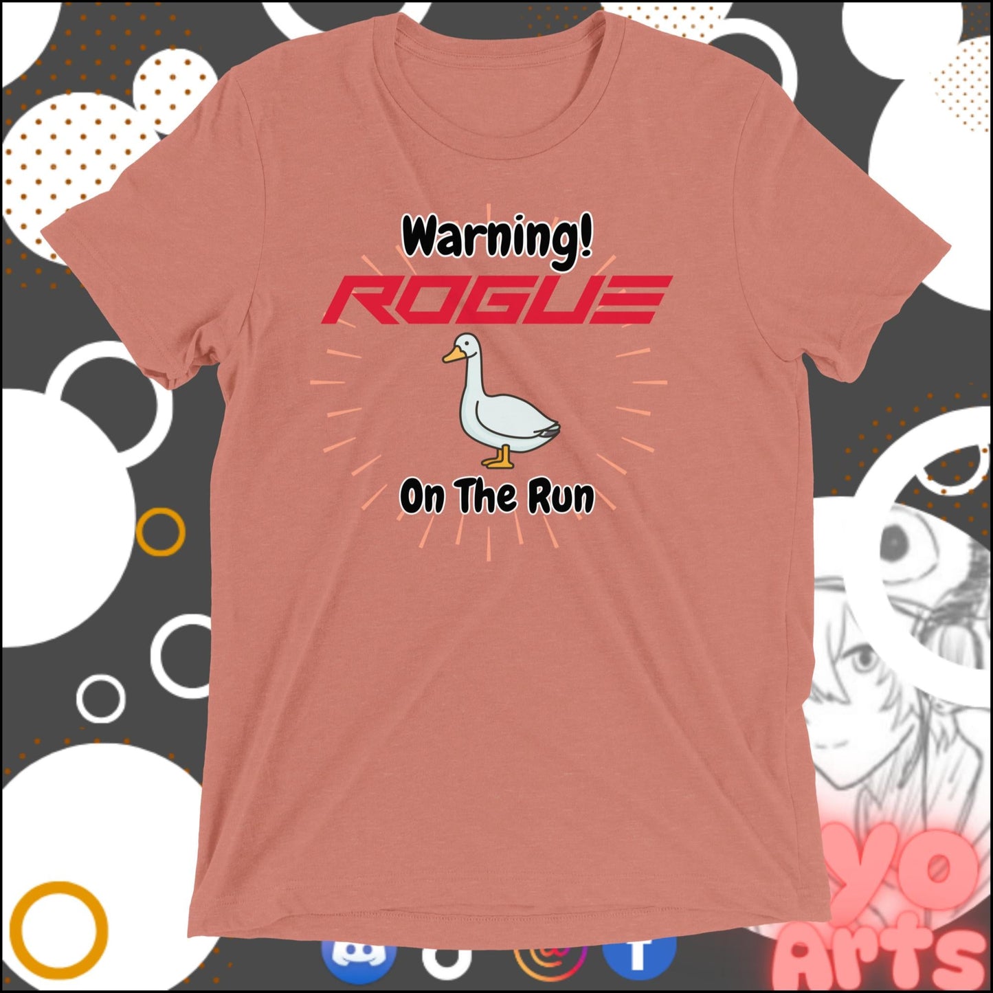 Rogue Goos on The Run" - Novelty T-Shirt - Niyo's Art Shop