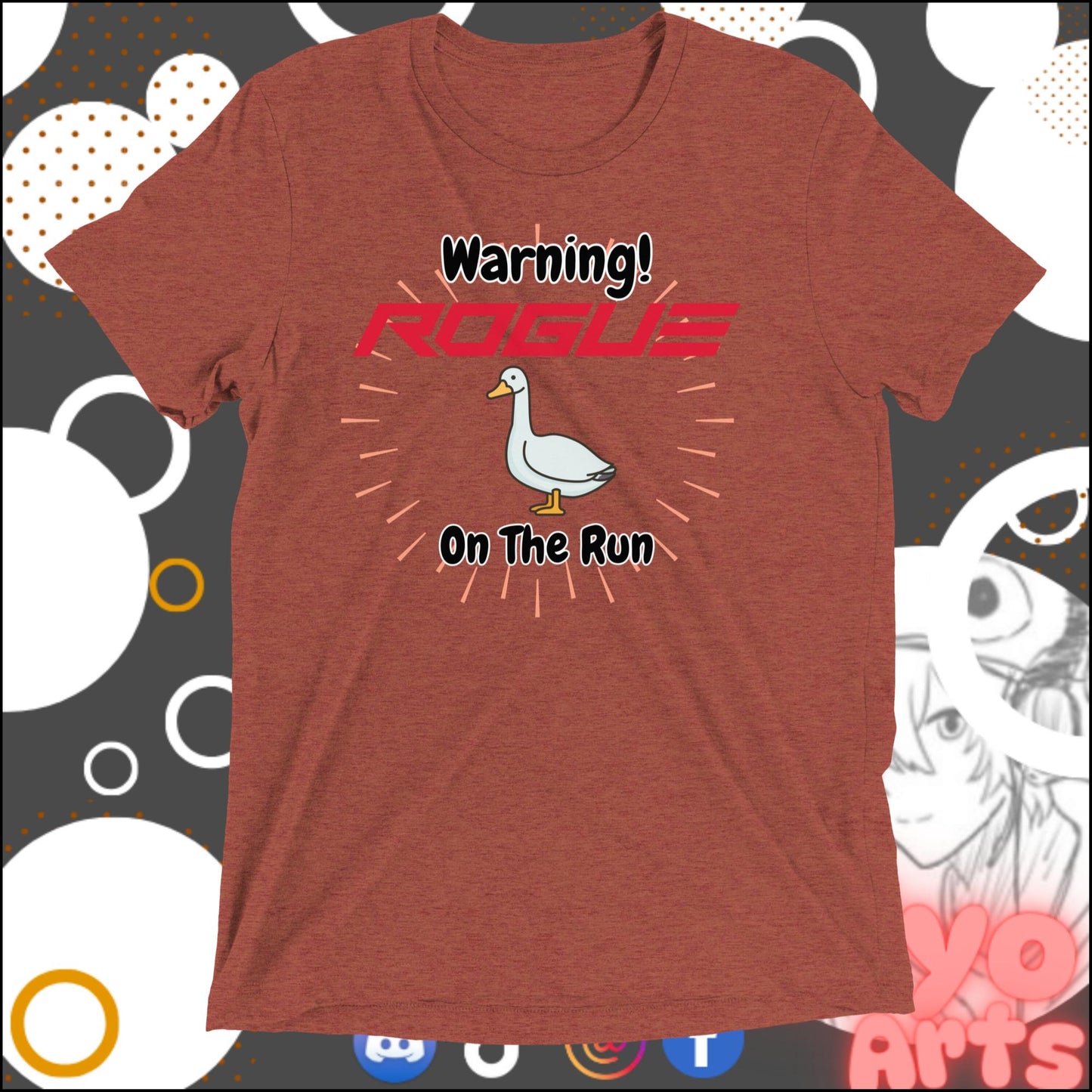 Rogue Goos on The Run" - Novelty T-Shirt - Niyo's Art Shop