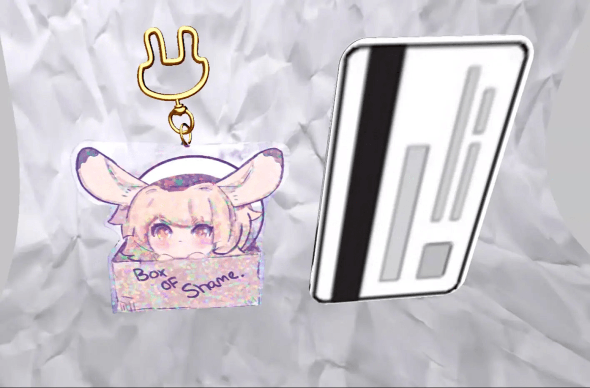 2" Sakura - Holographic coated "Box of Shame" Keychain - Niyo's Art Shop