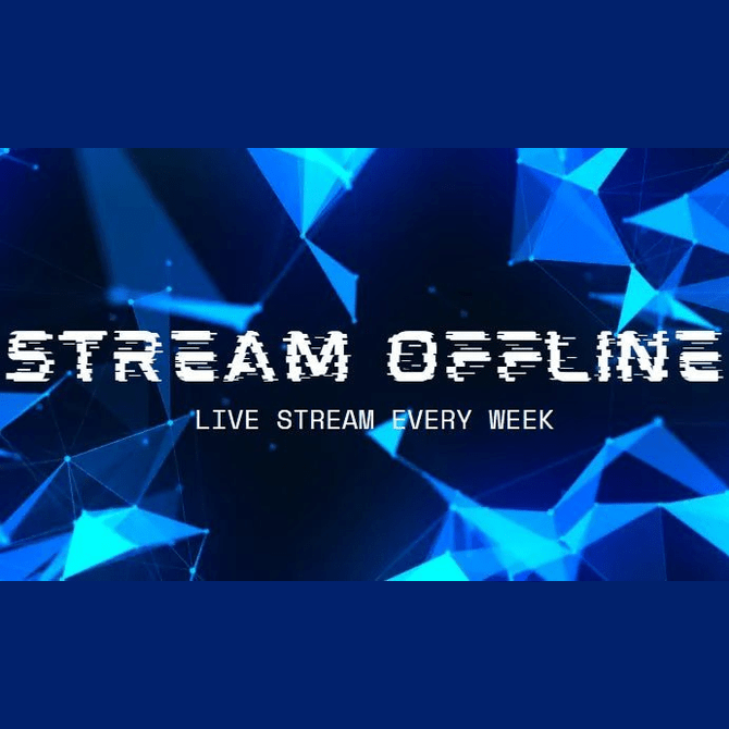 Offline Banner Screen Blue Polyglitch (Twitch) - Niyo's Art Shop