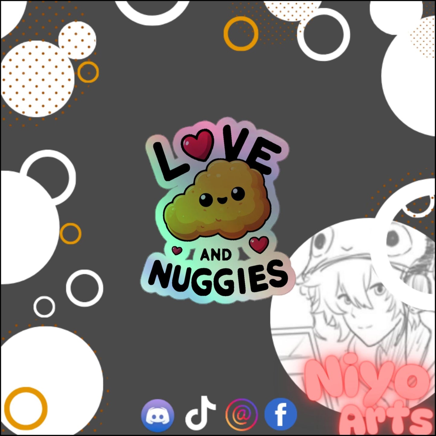 Holographic "Love and Nuggies" - Niyo x Starrybean - Niyo's Art Shop