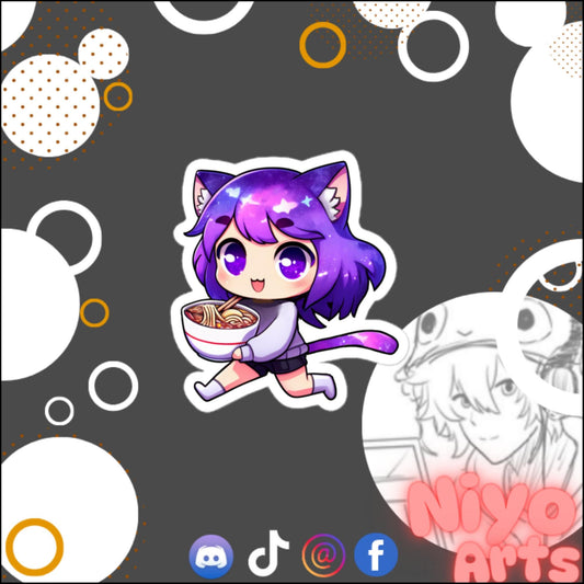 "Ramen Runawaaay!" Sticker by Niyo x Starrybean - Niyo's Art Shop