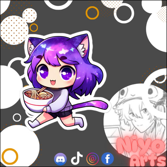 Ramen Runaway Sticker by Starrybean x Niyo Arts - Niyo's Art Shop