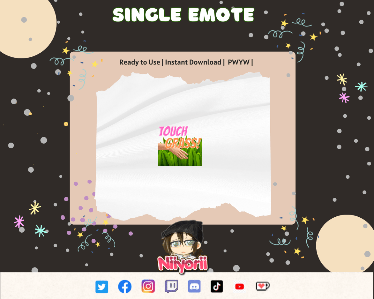 Touch Grass Twitch Emote - Niyo's Art Shop