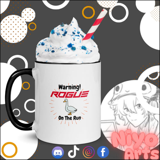 Warning: Rogue Goose on the Run Colored Mug - Niyo Arts - Niyo's Art Shop