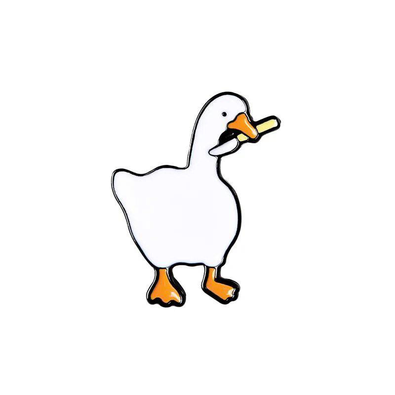 Cute Goose /w Kneef Enamel Badge Pin - Niyo's Art Shop