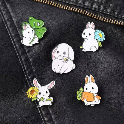 Pin Club | 5 set Custom Bunny Enamel Pins/Brooch - Niyo's Art Shop